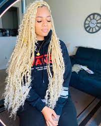 40 Bohemian Box Braids Protective Hairstyles Ideas Coils And Glory In 2021 Blonde Box Braids Hair Styles Braided Hairstyles