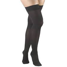 Truform Women S Stockings Thigh High Closed Toe 20 30 Mmhg Black Small Walmart Com Lady Stockings Thigh Highs Women