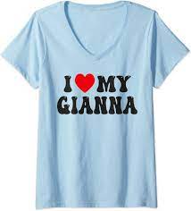 Amazon.com: I Love My Gianna Funny Valentine Red Heart Love Women Gianna  V-Neck T-Shirt : Clothing, Shoes & Jewelry