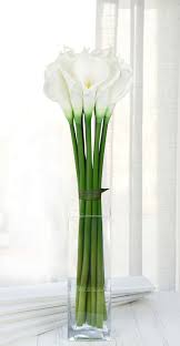 Maybe you would like to learn more about one of these? White Real Touch Large Size Calla Lilies Artificial Flower Bouquet 6 Stems Modern Flower Arrangements White Flower Arrangements Flower Arrangements Simple