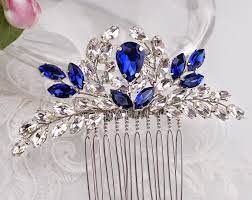 This is known as a major essential in hair accessories when you don't want to deal with hair elastics and ties. Blue Bridal Hair Comb Something Blue Hair Comb Sapphire Blue Etsy Blue Wedding Hair Rhinestone Hair Comb Blue Bridal