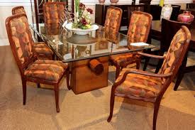 Glass Top Dining Table W Log Base 6 Chairs Colleen S Classic Consignment Las Vegas Nv Www Colleencon Glass Top Dining Table Dining Table Dining Chairs