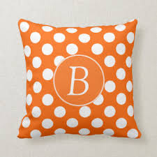 Resource for ordering monogrammed letters is gibbys facebook page. Orange And White Polka Dot Monogram Home Decor Furnishings Pet Supplies Zazzle