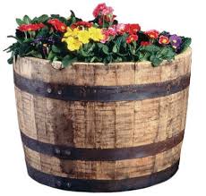 Half Oak Barrel Planter At Menards Whiskey Barrel Planter Wood Barrel Planters Wine Barrel Planter