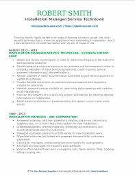 installation manager resume samples