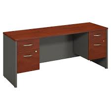 The desk is made out of beautiful hardwood solids and cherry veneers. Bush Westfield 72 W X 24 D Credenza Shell With 2 3 4 Pedestals Hans Staples Ca