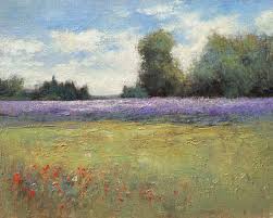 Flower fields in carlsbad 1992 print. Summer Lavender 200803 Impressionist Flower Field Landscape Original Oil Painting