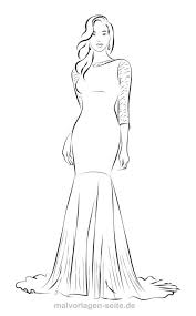 Malvorlage Mode Model Im Abendkleid Malvorlagen Madchen Malen Ausmalbilder Zum Ausdrucken