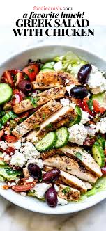 Healthy Greek Salad With Chicken Foodiecrush Com Greek Chicken Salad Greek Salad Healthy Greek