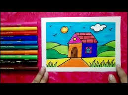 How To Draw My House Scene For Kids Step By Step Learn Colors And Easy Drawings For Kids Youtube Art Drawings For Kids Kids Canvas Painting Easy Drawings