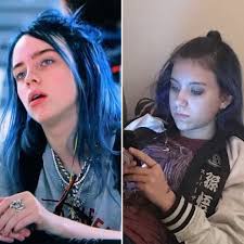 Over the last several years, she's had silver, violet, black, and various shades of blue hair, though she wore the green roots look. My Niece S Doppelganger Is Billie Eilish Blue Hair And All Billieeilish