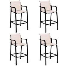 Costway Steel Frame Counter Height Outdoor Patio Stool Dining Bar Chair 4 Pack Op3533 4 The Home Depot Stylish Chairs Patio Furniture Sets Patio Chairs