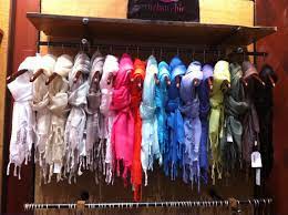 Awesome Scarf Display I Wonder If I Could Do This On The Short Wall In The Closet Scarf Display Charity Shop Display Ideas Boutique Display