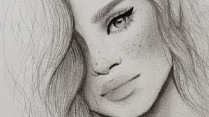 تعليم الرسم بالرصاص كيف ترسم بورتريه بسيط لفتاه مع شعر مموج للمبتدئين youtube art artist drawings