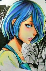 Blue Hair Colourful Drawing How To Draw Anime Characters Girl Drawing Anime Drawings Anime Character Drawing Drawing Anime Bodies