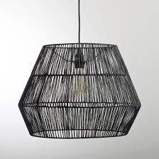 Yaku Woven Sisal Ceiling Light Shade Black La Redoute Interieurs La Redoute