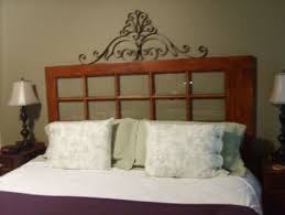 French Door Repurposed As A Headboard The Wheels Are Spinning Doors Repurposed Door Diy Projects Home