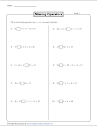 order of operations worksheets