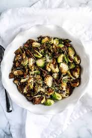 Roasted Brussels Sprouts With Goat Cheese The Windy City Dinner Fairythe Windy City Dinner Fairy In 2020 Roasted Brussel Sprouts Brussel Sprouts Side Dish Recipes