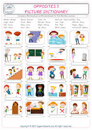 opposites english worksheet for kids esl printable picture dictionary image worksheets 3 engworksheets