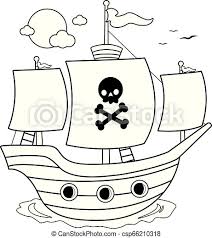 Jolly roger, jolly roger, skull and crossbones png. Pirate Ship Sailing At The Sea Vector Black And White Coloring Page Canstock