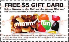 Gift cards, lottery tickets, hunting and fishing licences, tire disposal fees, tire taxes, rug doctor® rental charges, refundable our service providers may be located in or outside of canada and may be required to disclose your information under the laws of their jurisdiction. Bulk Barn Canada New Coupons Free 5 Gift Card When You Spend 15 Hot Canada Deals Hot Canada Deals