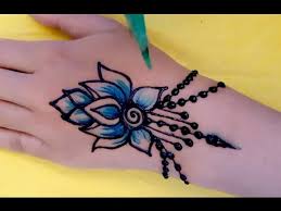 Gambar henna tangan di atas sangatlah simple sekali. á´´á´° Easy Diy Simple Beautiful Mehndi Henna Blue Colour Design Tutorial Jasa Hena Indo Youtube