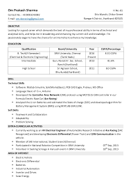 Resume Format For Fresher