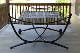 The hammock is handwoven from a cotton material making the bed soft as well as extremely comfortable. The Garden Treasures Padded Hammock With Stand Mohaus