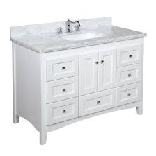 What is the standard bathroom vanity size? Abbey 48 Shaker Style Bathroom Vanity With Carrara Marble Top Kitchenbathcollection
