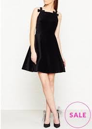 Ted Baker Louweez Bow Strap Velvet Skater Dress Full Skirt Dress Fashion Dresses Casual Dresses