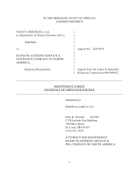 IN THE MISSOURI COURT OF APPEALS EASTERN DISTRICT NANCY GREENLEE, et al., )  as Dependants of Dennis Greenlee (Dec.), ) ) Appella