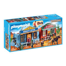 Cocina, sala de estar, baño y dormitorio. Ciudad Del Oeste Maletin Playmobil Western Playmobil La Tienda En Casa