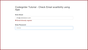Codeigniter Tutorial - Check Email Availability Using Ajax | Webslesson
