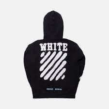 Off White Diagonal Spray Hoodie Black Kith