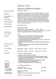 business intelligence manager resume 1