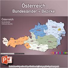 Die städte wien, innsbruck, linz und salzburg zählen zu den beliebtesten städten. Osterreich Austria Powerpoint Karte Bundeslander Bezirke