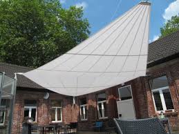 Sonnensegel Mit Motorantrieb 2 Wandkonsolen Befestigungspunkte Und 1 Sonderkonsole Sowie Einem Masten Sonnensegel Segel Schermbeck