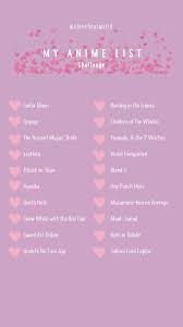 Anime Challenge Ateneheasworld Template Animelist Igtemplate Good Anime To Watch Animes To Watch Bingo Template