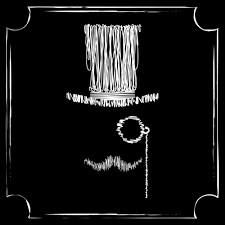 Man S Face Drawing With Scrabble White On Black Background Top Hat Monocle Hipster Hat Cap Mustac Hipster Drawing Glasses Frames Hipster Hipster Drawings