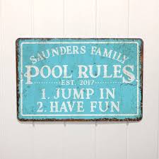 Personalized Distressed Vintage Look Pool Rules Textual Art On Metal In 2020 Pool Signs Diy Pool Rules Pool Rules Sign