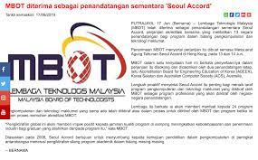 Lembaga teknologis malaysia lembaga teknologis malaysia board of technology. Mbot Malaysia Board Of Technologists Mbot Diterima Sebagai Penandatangan Sementara Seoul Accord
