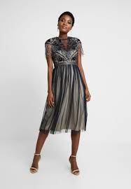 Willkommen in der kleider abteilung der kategorie bekleidung bei amazon.de. Lace Beads Savanna Midi Cocktailkleid Festliches Kleid Navy Cream Dunkelblau Zalando De