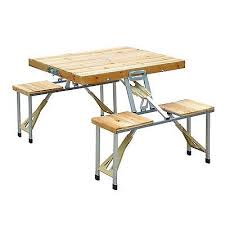 Wooden Camping Picnic Table Bench Seat Outdoor Portable Folding Aluminum 4 Seats 763250284056 Ebay Portable Picnic Table Folding Picnic Table Camping Table