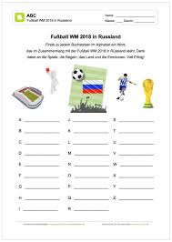 Solch ein internationales sportturnier ist immer wieder ein spannendes ereignis, das uns. Neu Ein Kostenloses Arbeitsblatt Zur Fussball Wm 2018 In Russland Mit Einem Abc Bei Dem Die Schuler Zu Jedem Buch Wm 2018 Fussball Wm Kostenlose Arbeitsblatter