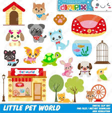Little Pet World Pet Shop Pet Store Clip Art Set Kit Clip Art Digital Clip Art Set Digital Clip Art