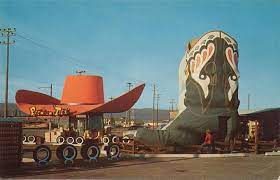 Hat N Boots Postcard Seattle History Oxbow Gas Station