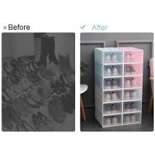 Ready Stock Transparent Plastic Shoebox Rak Kasut Plastik Shopee Malaysia