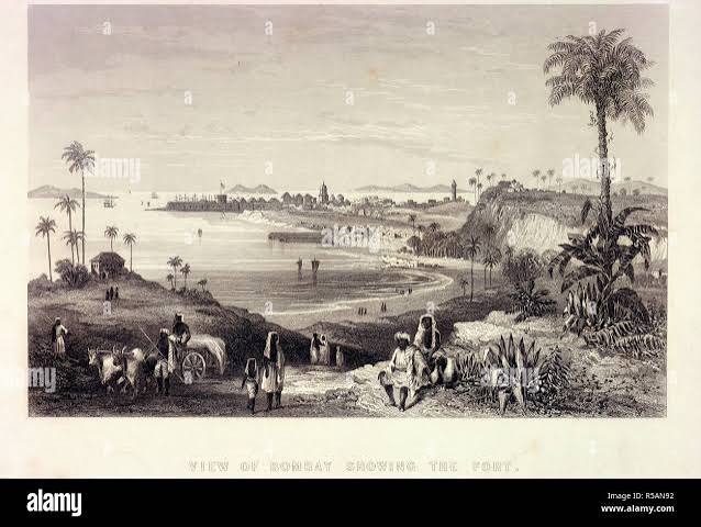View of Bombay showing the Fort. c.1850. View of Bombay showing the Fort. Steel engraving. Originally published/produced in c.1850 . Source: P1171 Stock Photo - Alamy