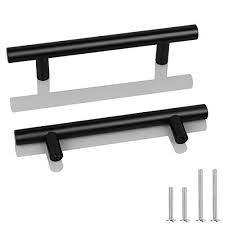 Pulls are like jewelry that complete the look of a space by adding that. 50 Pack Probrico Black Stainless Steel Kitchen Cabinet Door Handles T Bar Drawer Pulls Knobs Diameter 1 2 Inch Hole Centers 3 3 4inch 6inch Length Walmart Com Walmart Com